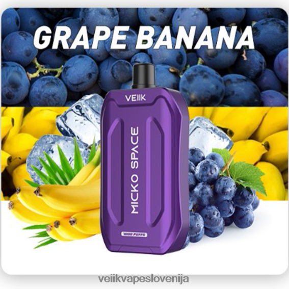 VEIIK Pod Slovenija 2844NT35 grozdna banana | VEIIK Micko Space vape za enkratno uporabo 7000 vpihov